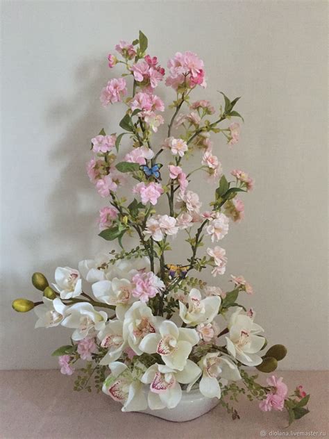 Композиции: Орхидея цимбидиум с сакурой – заказать на Ярмарке Мастеров ...