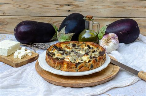 Omelette Quiches Aubergine Feta Camembert Cheese Cherry Tomatoes