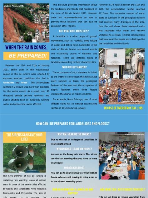 Brochure Landslide And Floods Pdf Landslide Flood