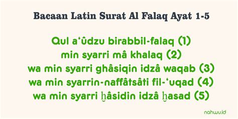 Manfaat Bacaan Latin Surat Al Falaq Ayat 1 5