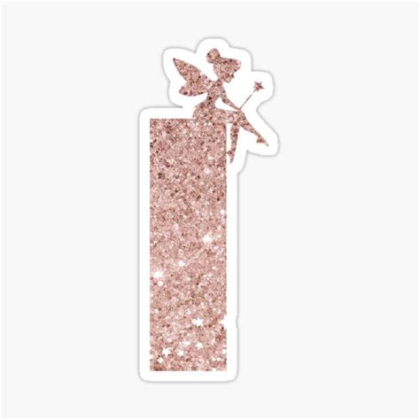 Letter I Rose Gold Glitter Fairy Monogram Sticker By JaneApril