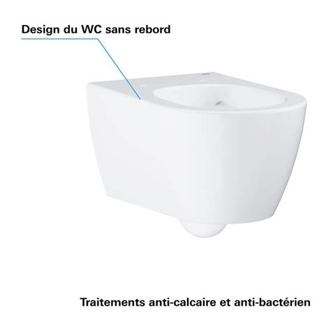 Grohe Cuvette Wc Suspendue Essence Ceramic Sans Rebord Traitement