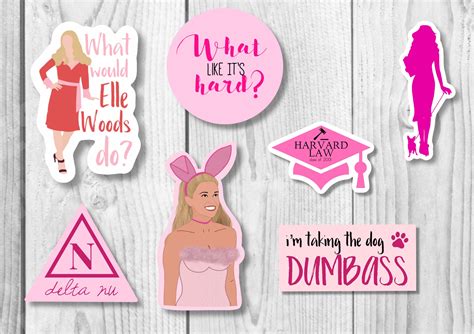 Legally Blonde Stickers Individual Or 7 Sticker Pack Laptop Etsy