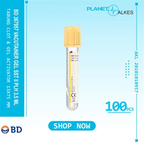 Jual Bd Vacutainer Tube Sst Ii Plh X Ml Plbl Tabung Gel