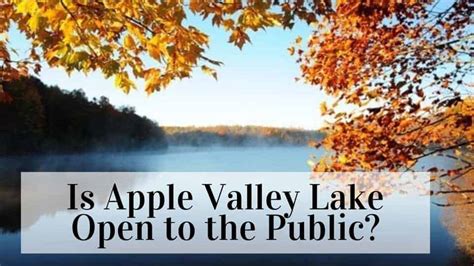 Is Apple Valley Lake Ohio Open To The Public Toth And Team