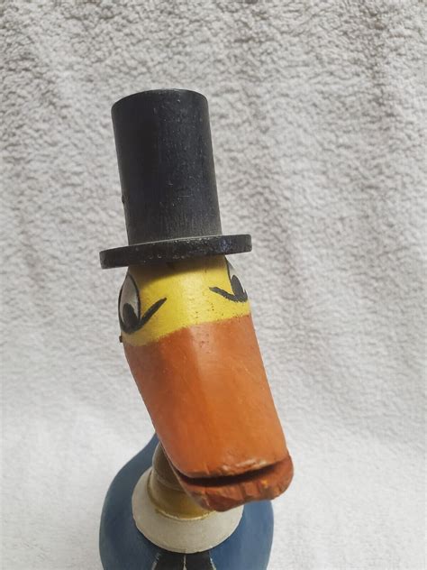 Vintage Schoenhut Wood Toy Dressed Duck With Top Hat 95 Ebay