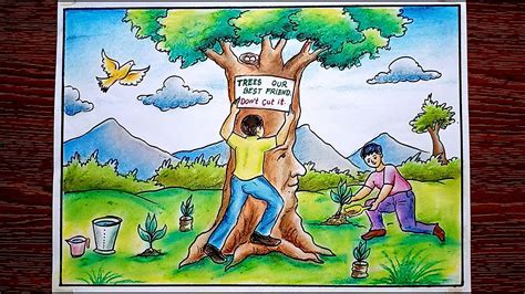 Van Mahotsav Drawing Van Mahotsav Poster Drawing Save Tree Save Earth