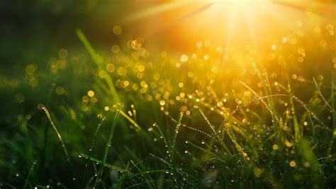 Wallpaper Grass 4k Hd Wallpaper Green Drops Dew Sun Rays Nature