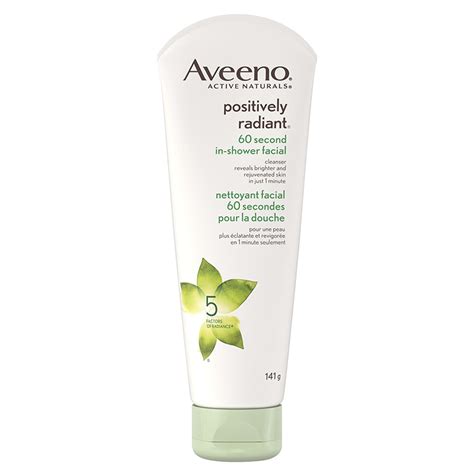 Aveeno Positively Radiant 60 Second In Shower Facial Cleanser 141g