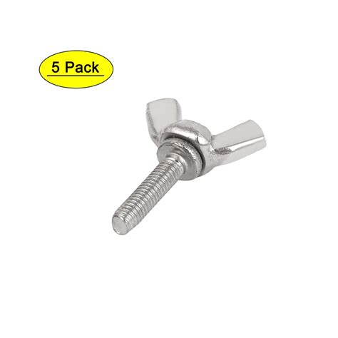 Uxcell M4 0 7mm Pitch 304 Stainless Steel Wing Butterfly Thumb Screw