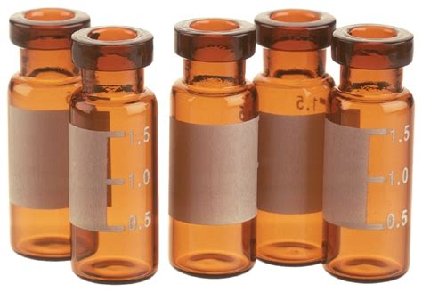 Thermo Scientific 11mm Amber Glass Crimp Snap Top Vials Amber Glass