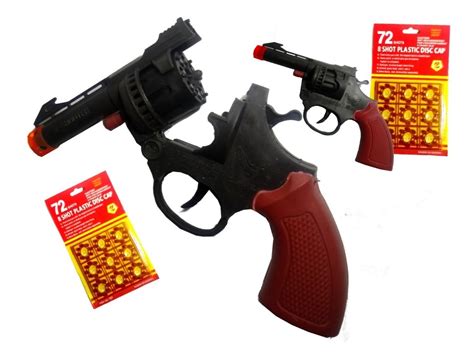 Armas Brinquedo Rev Lver De Espoleta Preto Toy Cartela