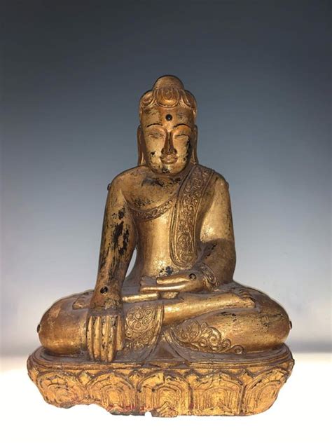 Statuetta 1 Legno laccato dorato Burma Prima metà Catawiki