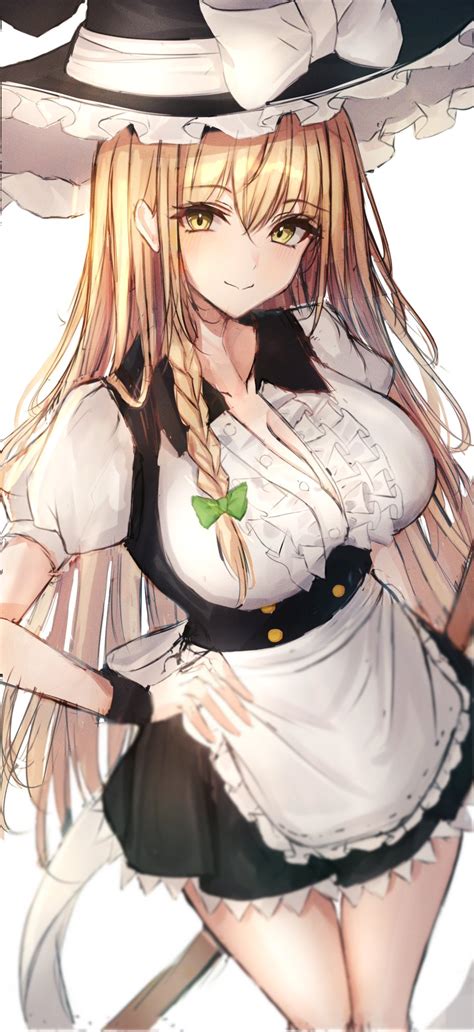 Saki Kirisame Marisa Touhou Highres Girl Apron Black Hat Black Skirt Blonde Hair Bow