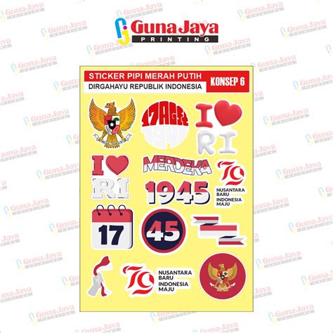 Stiker Pipi Bendera Indonesia Merah Putih Sticker Hut Ri 79 Sticker