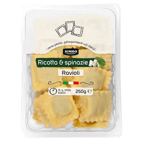 Jumbo Verse Pasta Ravioli Ricotta Spinazie 250g Aanbieding Bij Jumbo