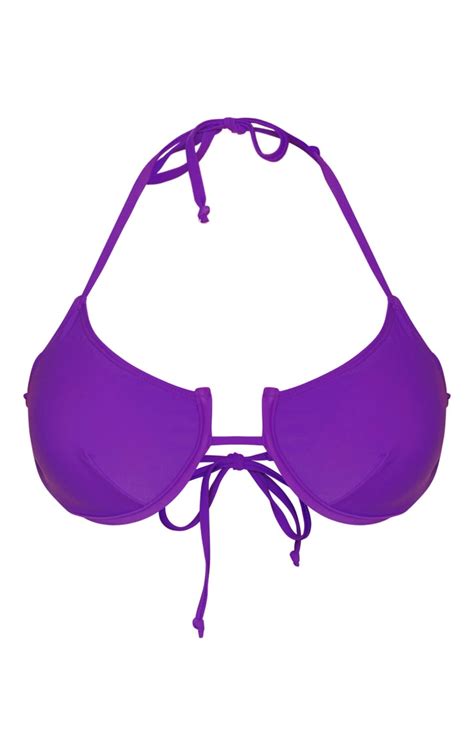 Top de bikini violet à armatures PrettyLittleThing FR