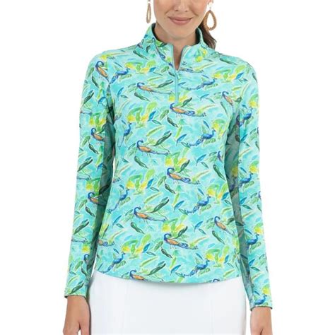 Ibkul Womens Rachel Print Long Sleeve Mock Neck Golf Top Carls Golfland