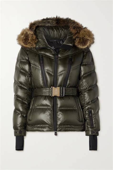 Moncler Grenoble Bernin Hooded Faux Fur Trimmed Quilted Ripstop Down