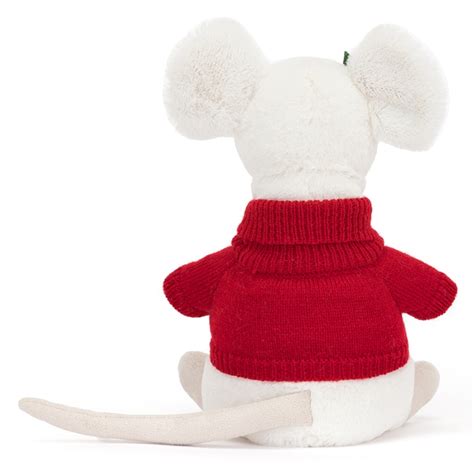 Jellycat Peluche souris pull de noël Doudouplanet Livraison Gratuite