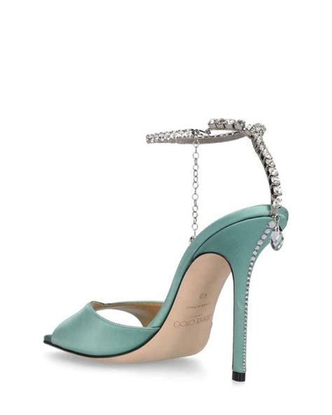 Jimmy Choo 100mm Saeda Satin Sandals In Green Lyst