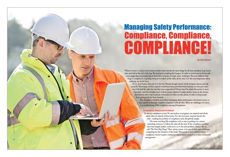 Managing Safety Performance Compliance Compliance Compliance