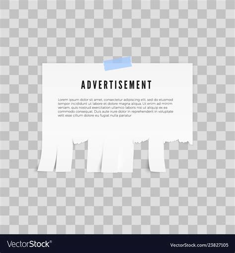 Tear-off paper template advertisement template Vector Image