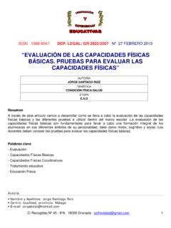 EVALUACIÓN DE LAS CAPACIDADES FÍSICAS BÁSICAS evaluaci 211 n de