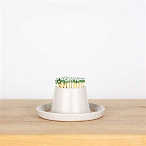 White Match Striker By Barombi Studios Ceramic Match Holder Match