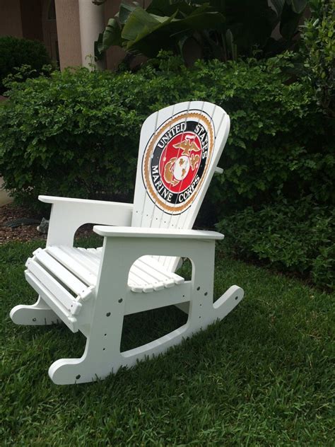 Marine Corps Rocking Chair Outdoor Furniture Etsy