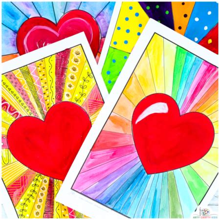 Heart Sunburst Painting | Watercolor Painting with Kids - Arty Crafty Kids