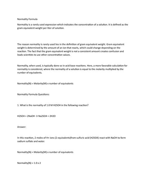 Normality Formula - Lecture notes 16 - Normality FormulaNormality is a ...