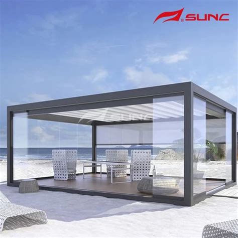 Buy Waterproof Louver Roof System Kits Outdoor Gazebo Garden