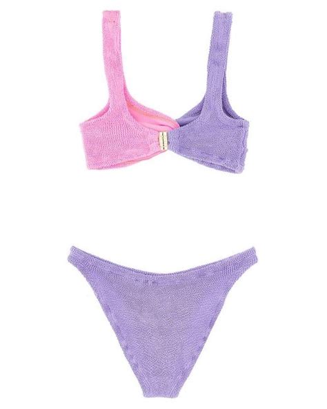 Hunza G Duo Chelsea Two Piece Bikini Set In Purple Lyst