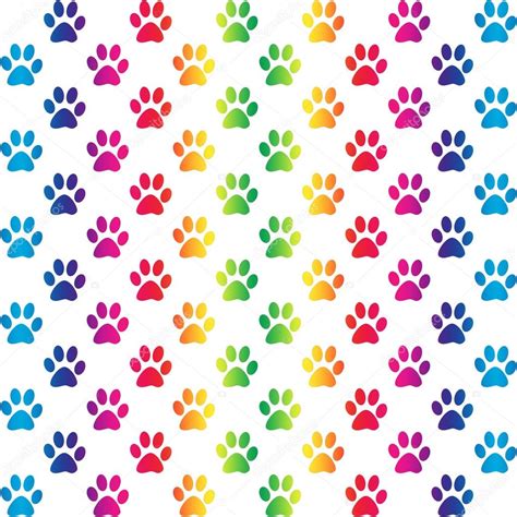 Colorful Paw Prints Background