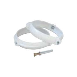 2 Colliers bride blanc pour tube Ventilation Rond Ø100 Vis 5x45 mm et