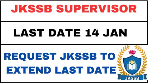 Jkssb Female Supervisor Last Date Jan Request Jkssb To Extend