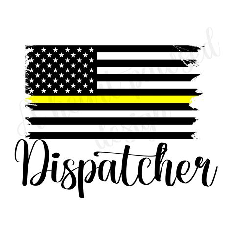 Dispatcher Yellow Line Flag Svg Cut Image Etsy