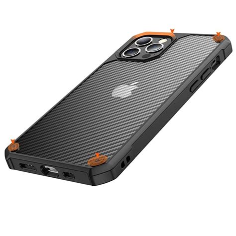 Anti Shock Iphone 14 Pro Max Hybrid Case Carbon Fiber