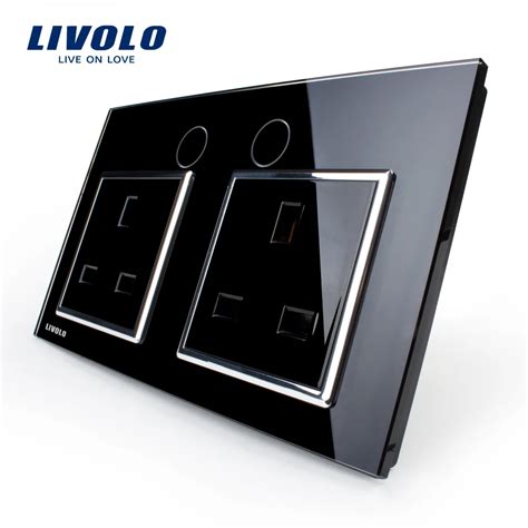 Livolo Uk Standard Wall Power Socket Vl C C Uk Wall Switch Black