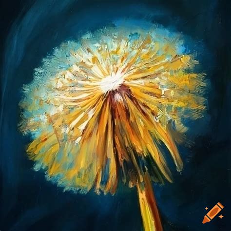 Oil Painting Of A Dandelion