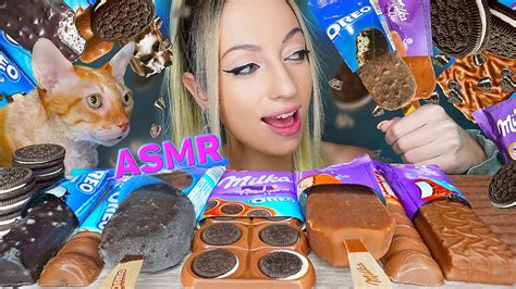 Asmr Eating Milka And Oreo Party Ice Cream Chocolate 바 초콜릿 아이스크림