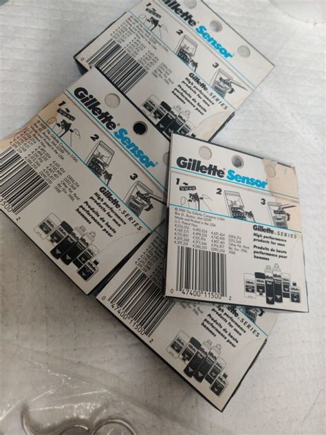 Gilette Sensor 5 Pack Shaving Razor Blades Refill Cartridges New Old