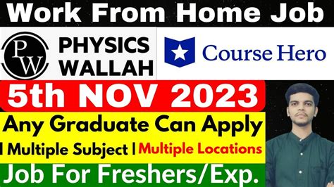 Physics Wallah Hiring For Freshers Work From Home Job Any Graduate