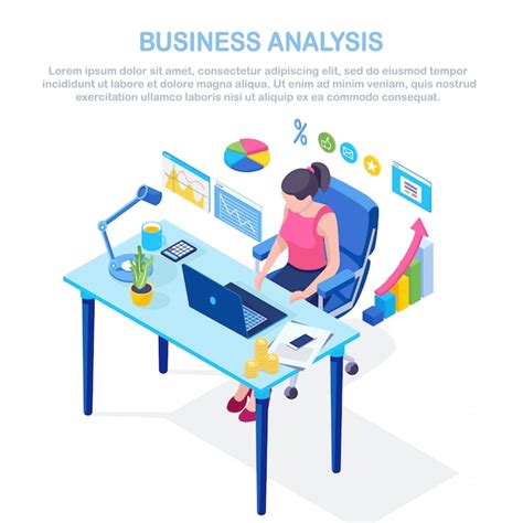 Premium Vector Business Analysis Data Analytics Research Statistic Planning Isometric 3d