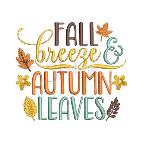 Fall Breeze & Autumn Leaves Embroidery Design - Stitchtopia