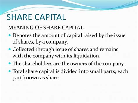 Shares And Share Capital Ppt