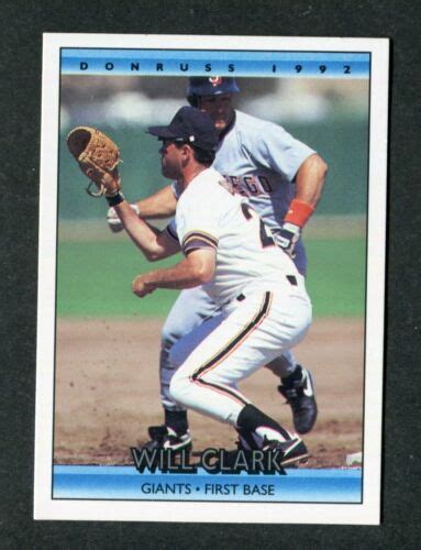 Will Clark 3 1992 Donruss Baseball Previews Promo Sample Promotional