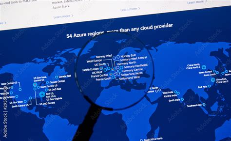 Microsoft Azure regions map foto de Stock | Adobe Stock