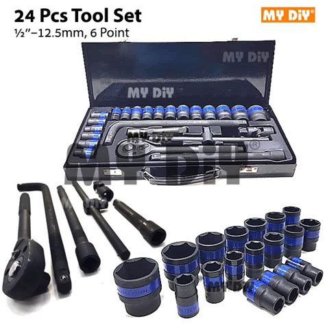 Mydiyhomedepot Srunv Pcs Dr Socket Wrench Set Point Pcs Dr